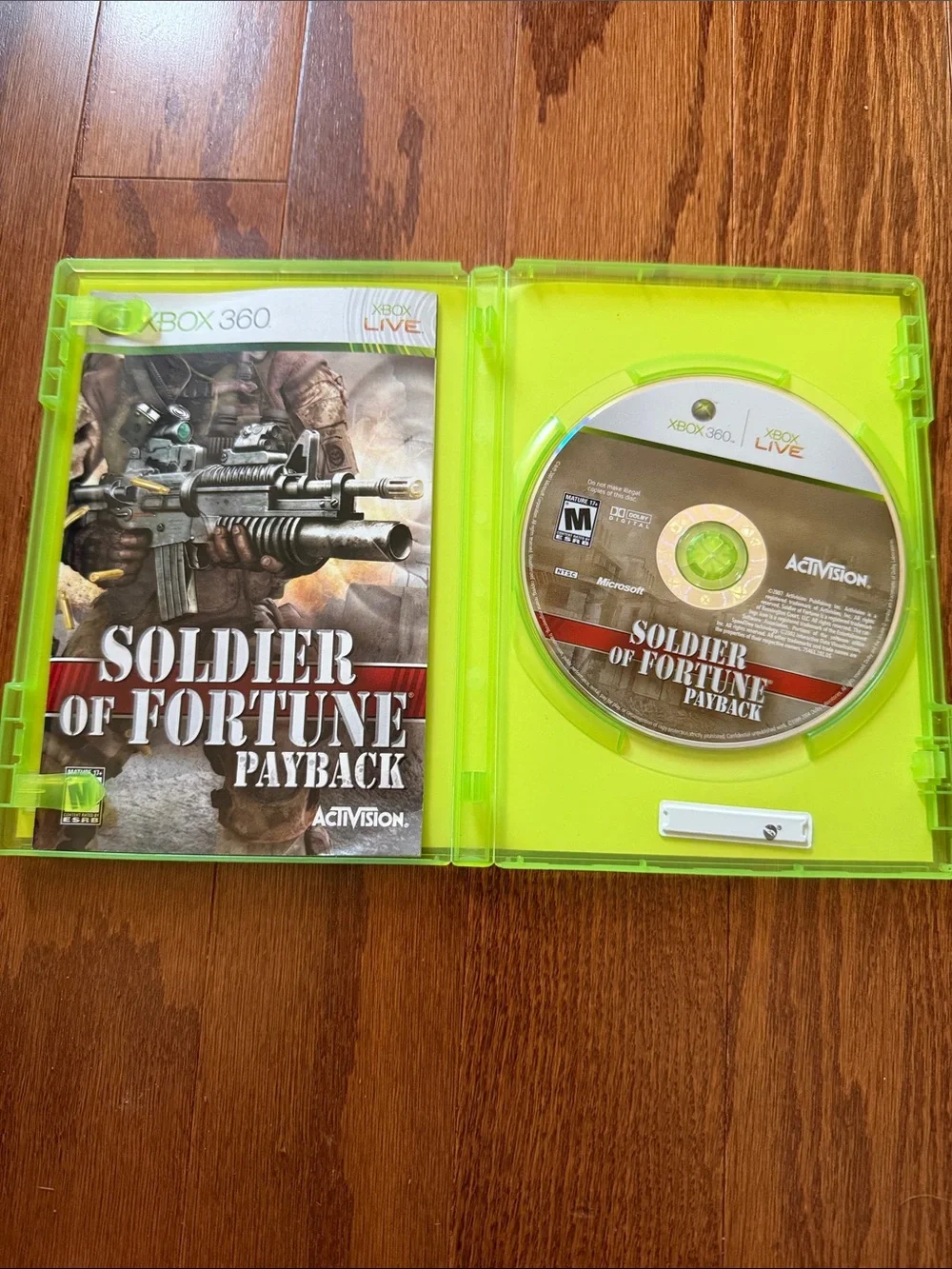 Soldier of Fortune Payback Xbox 360 2007 Activision Shooter Video Game